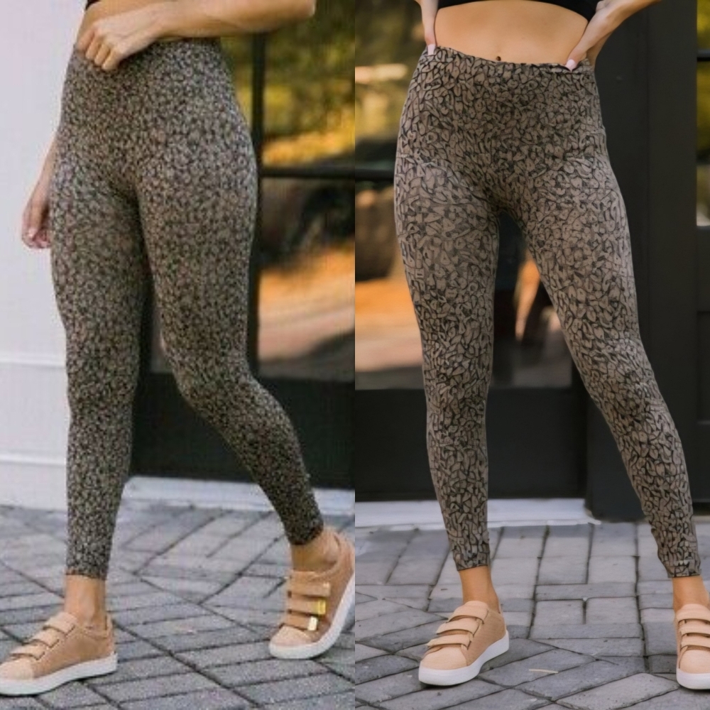 SPANX Look At Me Now Animal Leopard Print High Waisted Rise Leggings Small